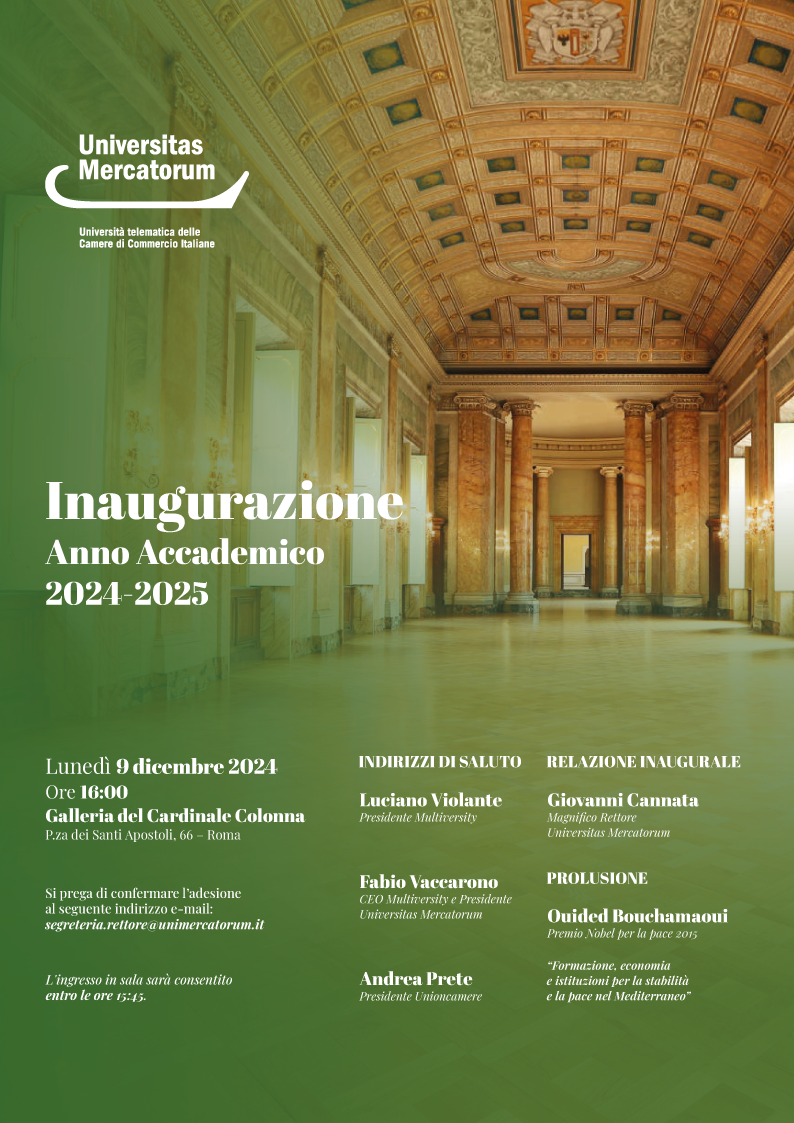 Inaugurazione dell’Anno Accademico 2024/2025 di Universitas Mercatorum