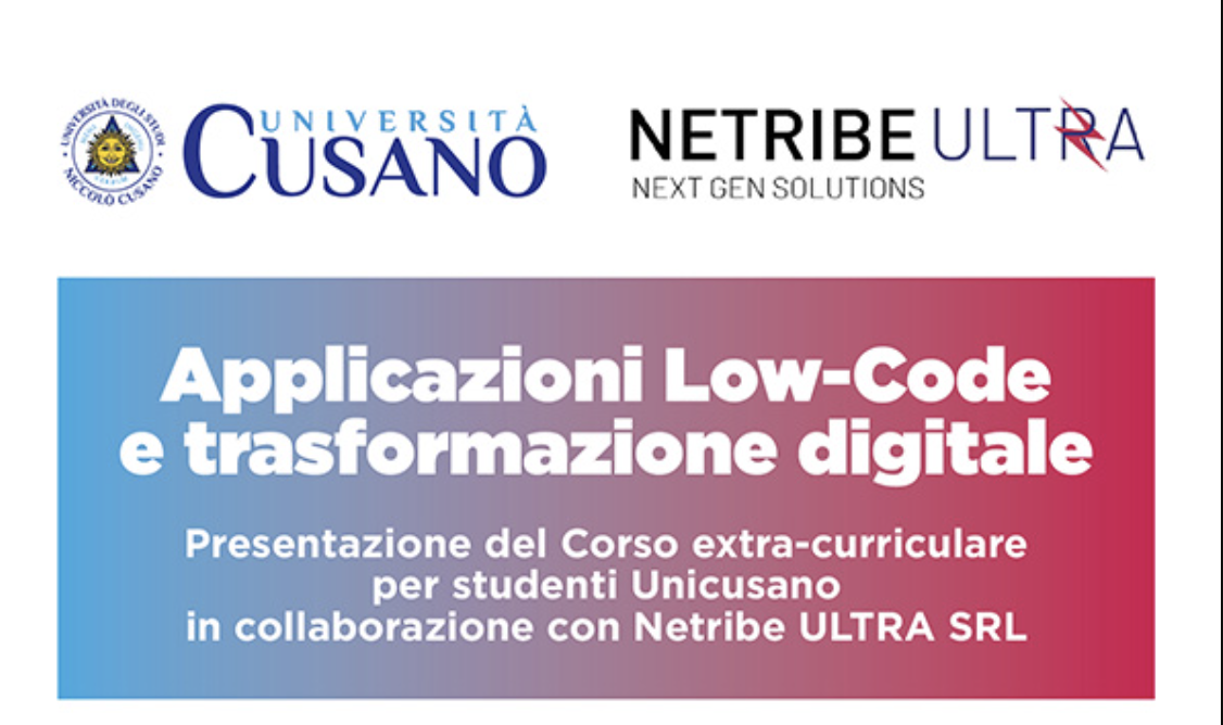 UniCusano presenta il corso extracurriculare: Low-Code