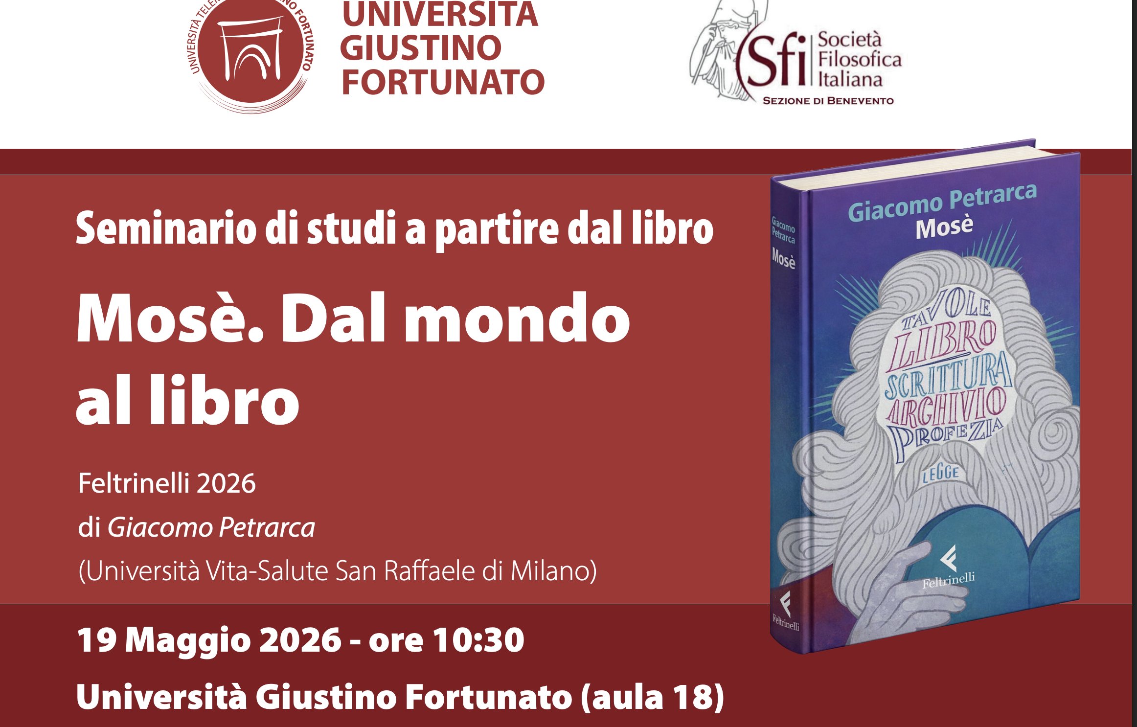 Presentazione del libro ‘Mosè. Dal mondo al libro’